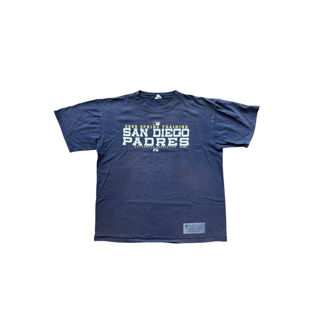 SD Padres Vintage 2005 Spring Training T-Shirt Thrashed Navy Blue XL